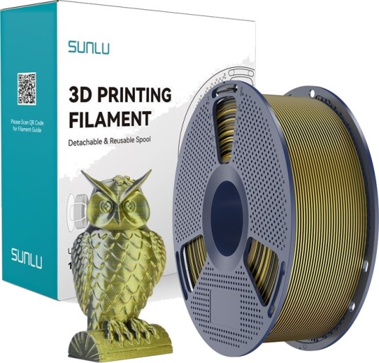 Sunlu Pla+ Silke Dobbeltfarget 1.75 Mm 1 Kg Filament (Svart Og Gull)