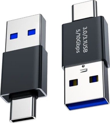 Type-C hann til USB 3.0 hann-adapter 4-pakning – høyhastighets dataoverføring og lading, kompakt svart design