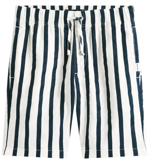 Tommy Hilfiger Relaxed Linen Blend Stripe Short Navy 140