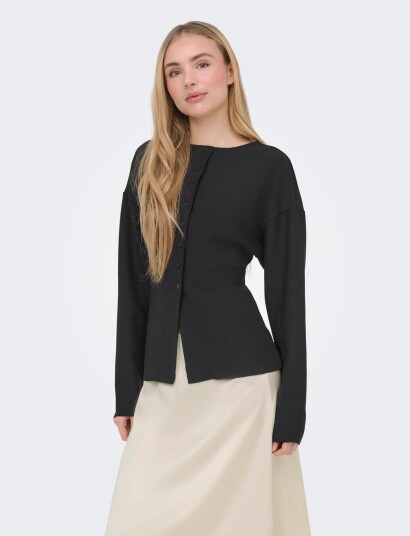 ONLY Onlluma Clever L/S Waist Cardigan Tlr   Black   36