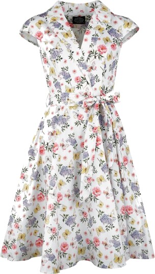 H&R London Middellang kjole - Zoey Floral Swing Dress - XS til 4XL - Damer - flerfarget