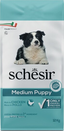 Schesir Tørrfôr Puppy Dog Dry Medium Med Kylling 2 X 12 kg
