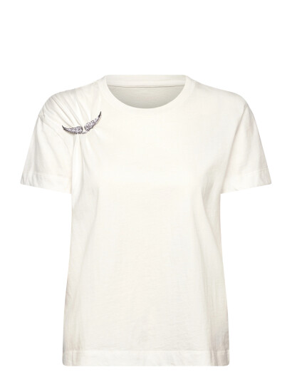 Zadig & Voltaire Suzan Hc Plisse Wings   Cream   M