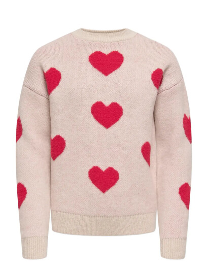 Kids Only Kognaja L/S Flower Pullover Knt Cream 110 116