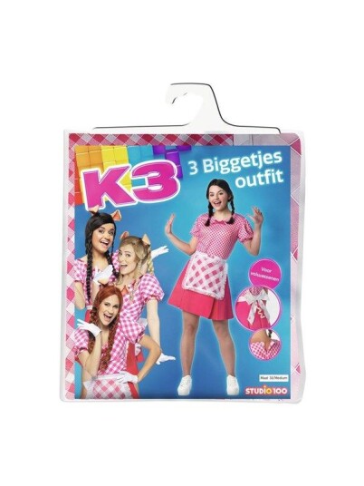 Studio 100 K3 Fancy Dress for Adults 3 piglets size 38 Studio 100 K3 Fancy Dress for Adults 3 piglets size 38
