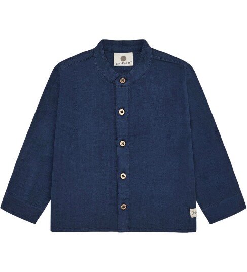 En Fant Shirt Ls Muslin Navy 80 En Fant Shirt Ls Muslin Navy 80