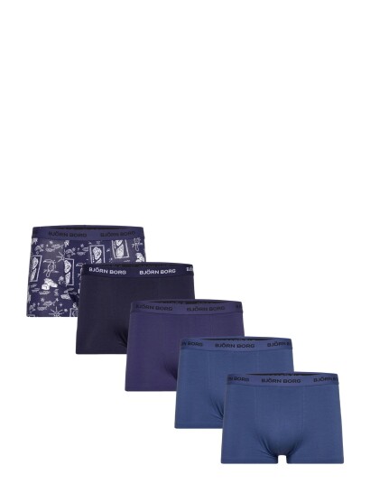 Björn Borg Cotton Stretch Trunk 5P   Blue   M