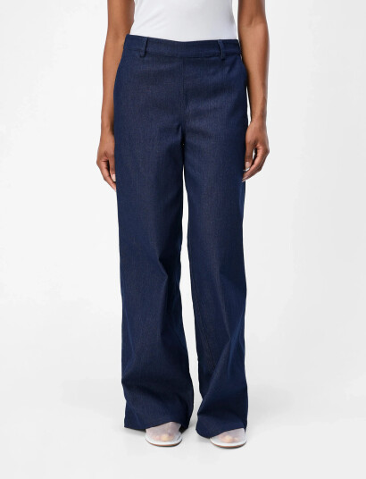 Object Objjune Wide Denim Pants E Div - Navy - 34 Object Objjune Wide Denim Pants E Div - Navy - 34