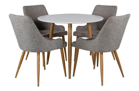 Spisegruppe Venture Home Polar med 4stk Plaza Stoler
