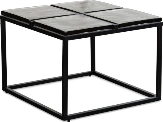 Sofabord Wohnling Kvadratisk glass 58 cm klassisk metallramme moderne -