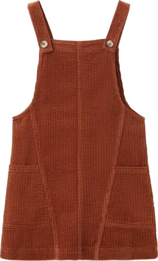 Mango Corduroy Pinafore With Pockets - RUST - COPPER - 122