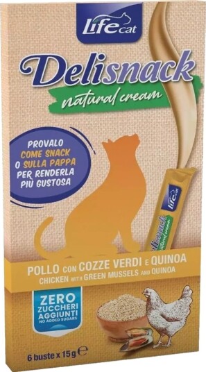 Life Cat Deli Snack Cream Kylling 6X15 G