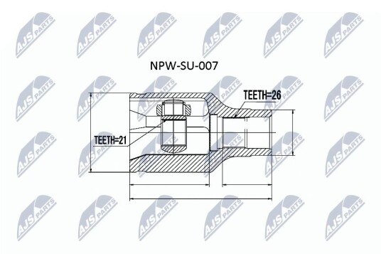 Nty Drivknute drivaksel NTY NPW SU 007