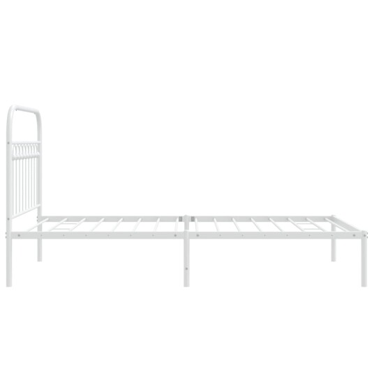  Sengeramme i metall med hodegavl hvit 100x190 cm 8721102645327