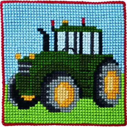 Permin Broderisett Barnetraktor 25x25cm