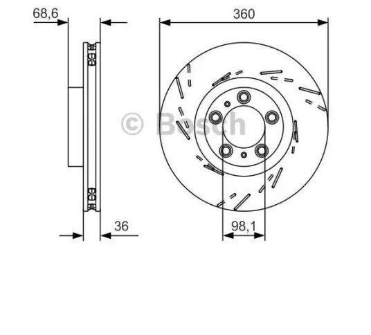 Bremseskive BOSCH 0 986 479 D22