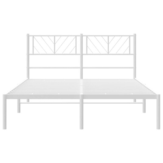 vidaXL Sengeramme i metall med hodegavl hvit 120x190 cm 8721012190047