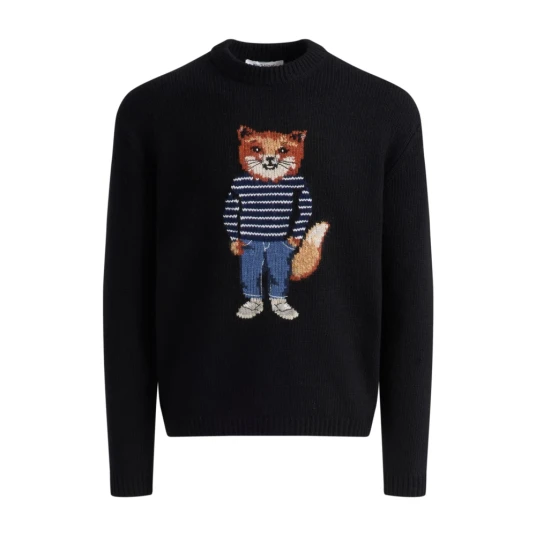 Maison Kitsuné Herre Strikkevarer Svart L