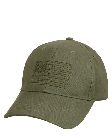 Rothco Baseball Cap - Cap med amerikansk flagg Grønn, Oliven