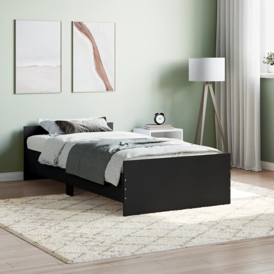 vidaXL Sengeramme svart 100x200 cm konstruert tre 8721012154193