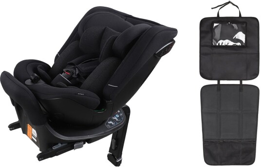 Beemoo Rotate i-Size Vendbar Bilstol inkl. 3-in-1 Setebeskyttelse Black Stone