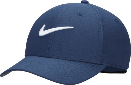 Nike Dri Fit Club Structured Swoosh Cap Capser Midnight Navy White Small Medium
