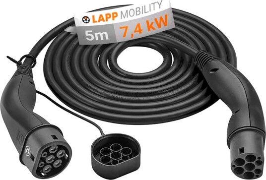 Lapp HELIX Ladekabel Til Elbil 5 m (Type 2/Type 2) 7,4 kw Svart