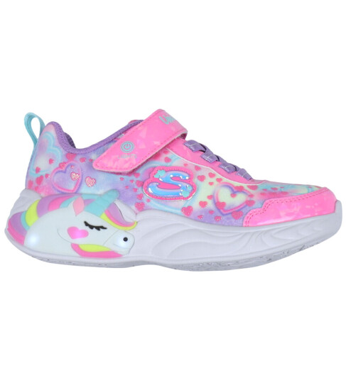 Skechers Sko m. Lys Unicorn Drømmer Rosa/Multi 33 Blinkende sko Flerfarget