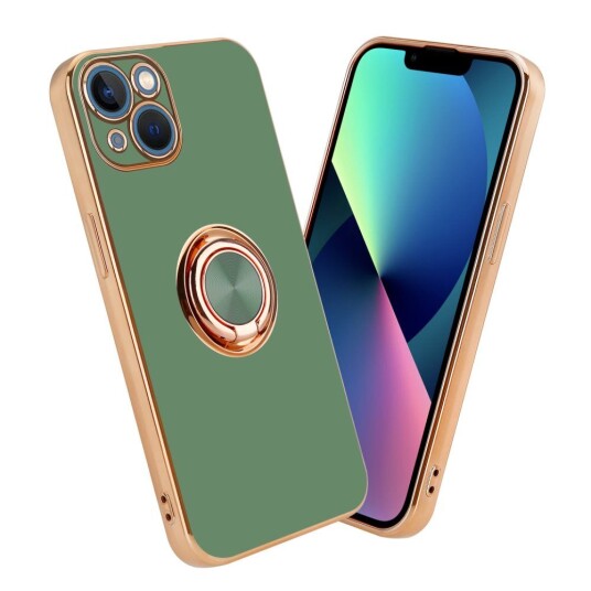 Cadorabo Deksel Til Apple Iphone 14 Med Ring Etui Av Fleksibel Tpu-Silikon, Med Kamerabeskyttelse Magnetisk Bilholder
