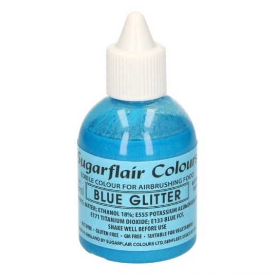 Sugarflair Airbrushfarge Glitter Blå 60ml 