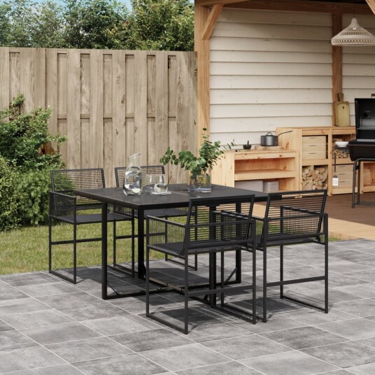 Hagespisegruppe 5 deler svart polyrotting 3295048 Hagespisegruppe 5 deler svart polyrotting 3295048