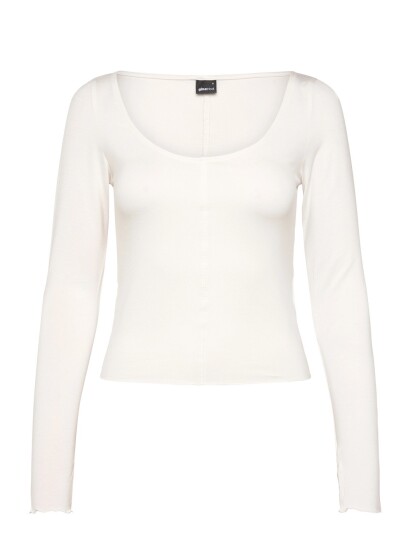 Gina Tricot Soft Layering Yoga Top Cream XL