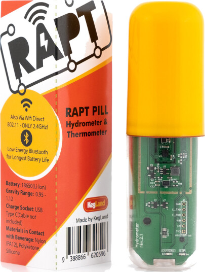 Kegland Pill RAPT Hydrometer & Thermometer WIFI & Bluetooth
