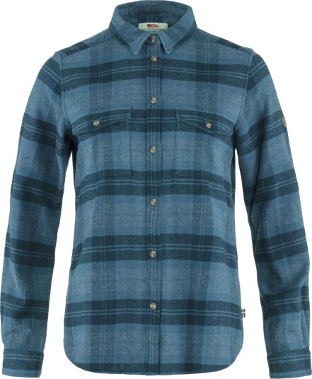 Fjellreven  ÖVik Heavy Flannel Shirt W Dame Skjorte, 534-555 Indigo Blue-Dark Navy, XS
