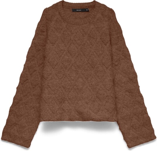 Vero Moda Vmargie Argyle Ls O Neck Pullover Brown M