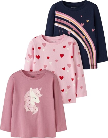 Name It Genser NmfNia 3 pack Navy Blazer/Navy Blazer + Swe Name It 4 år (104) Genser Marineblå Rosa Rød