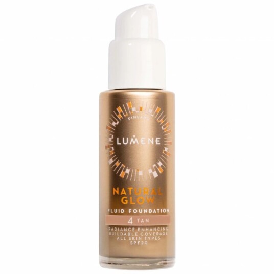 Lumene Natural Glow Fluid Foundation SPF20 4 Tan 30 ml - Fuktighetsgivende og Vegansk Lumene Natural Glow Fluid Foundation SPF20 4 Tan 30 ml - Fuktighetsgivende og Vegansk
