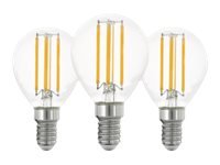 Eglo Led-Filamentlyspære Form: P45 E14 7 W Ekvivalent 60 Klasse E Varmt Hvitt Lys 2700 K En Pakke 3 Eglo Led-Filamentlyspære Form: P45 E14 7 W Ekvivalent 60 Klasse E Varmt Hvitt Lys 2700 K En Pakke 3