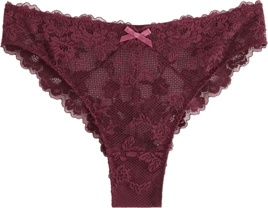 Lindex Brazilian Briefs In Lace Burgundy XXL