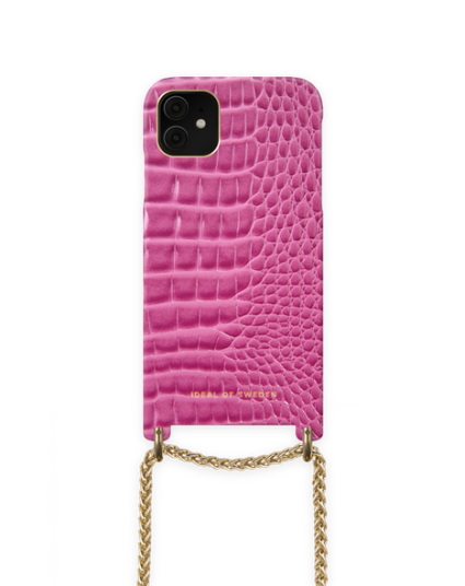 iDeal of Sweden Lilou Necklace Case Fuchsia Croco Iphone 11/xr