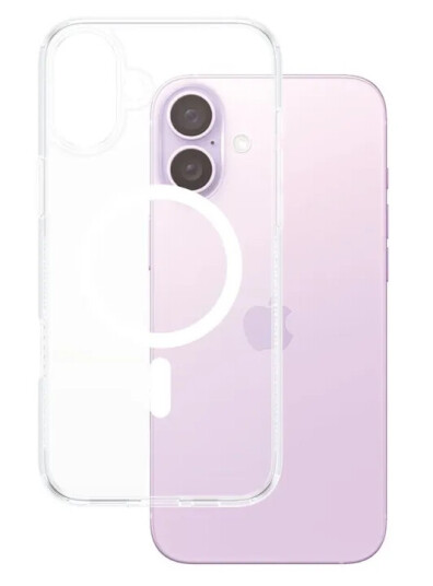 PanzerGlass HardCase MagSafe Hvit for iPhone 16 Plus - Transparent