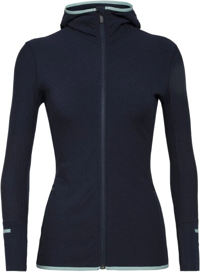 Icebreaker Descender LS Zip Hood W"s navy/hydro S Icebreaker Descender LS Zip Hood W"s navy/hydro S