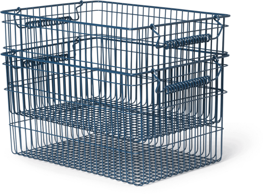 Ferm Living Cala stabelbar kurv 2 pakning Dark blue Ferm Living Cala stabelbar kurv 2 pakning Dark blue