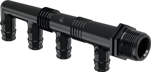 Uponor Q&E Fordelerrør Nippel G3/4" Mt 4X16 C/C45+2X35mm