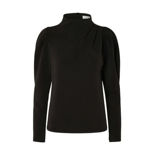 Selected Femme Fenja LS T-Neck Top - Black L Selected Femme Fenja LS T-Neck Top - Black L