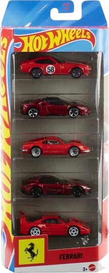 Hot Wheels Ferrari 5 Pack Set Of 5 Die Cast Toy Ferrari Automobiles In 1:64 Scale Multi/Patterned One Size Hot Wheels Ferrari 5 Pack Set Of 5 Die Cast Toy Ferrari Automobiles In 1:64 Scale Multi/Patterned One Size
