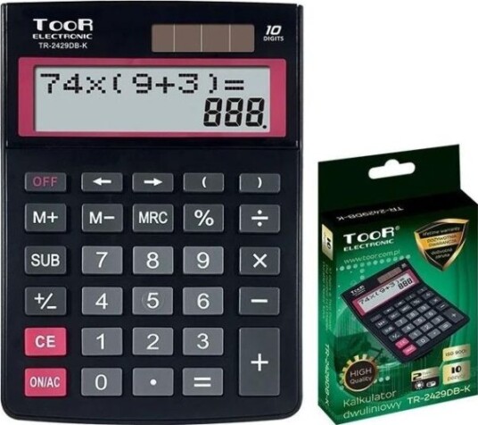 Toor Elektronisk Kalkulator To-Linjers 10-Elements Kalkulator (Tr-2429Db-K Toor) Toor Elektronisk Kalkulator To-Linjers 10-Elements Kalkulator (Tr-2429Db-K Toor)