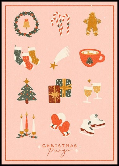 Christmas Bingo Poster Plakat / 100x150cm