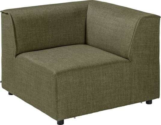 VEGA Hjørnedel til modulsofa Belford; 93x93x70 cm BxDxH; Sete Grønnmelert Ramme Svart