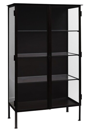 Nordal - Vitrine med 2 glassdører - Svart Unoliving
